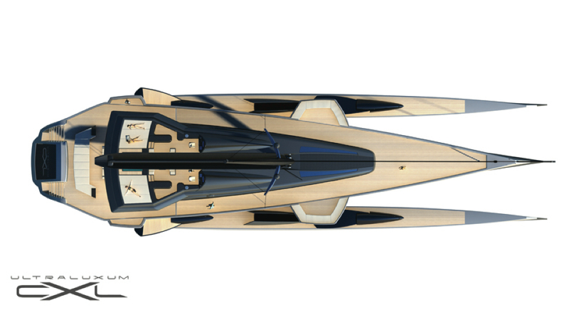 Illustration for article titled The World's Largest Sailing Trimaran Has A Garage For Your McLaren